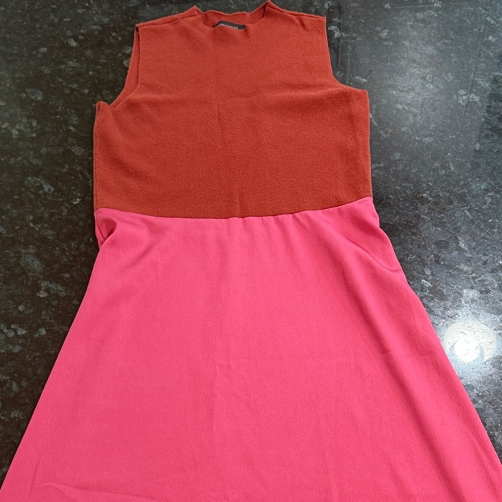 Ann Taylor Sleeveless Midi Dress - Red and Pink